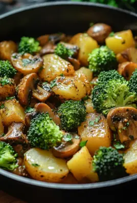Brokkoli Kartoffel Pfanne mit Pilzen