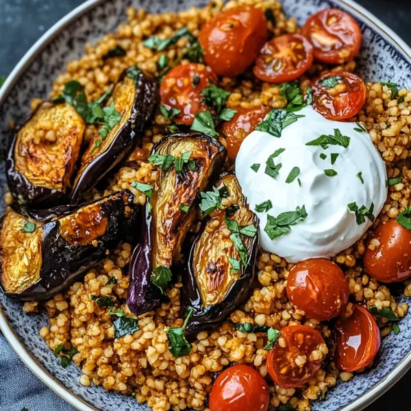 Bulgur with Tomatoes, Eggplant, and Yogurt