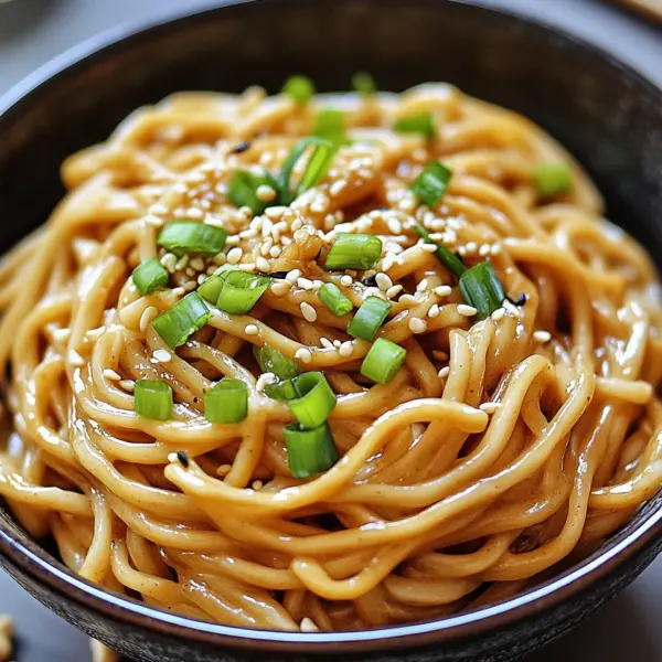 Chinesische Nudeln mit Erdnusssauce