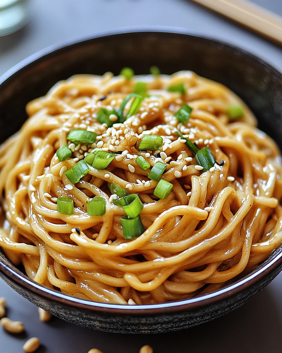 Chinesische Nudeln mit Erdnusssauce