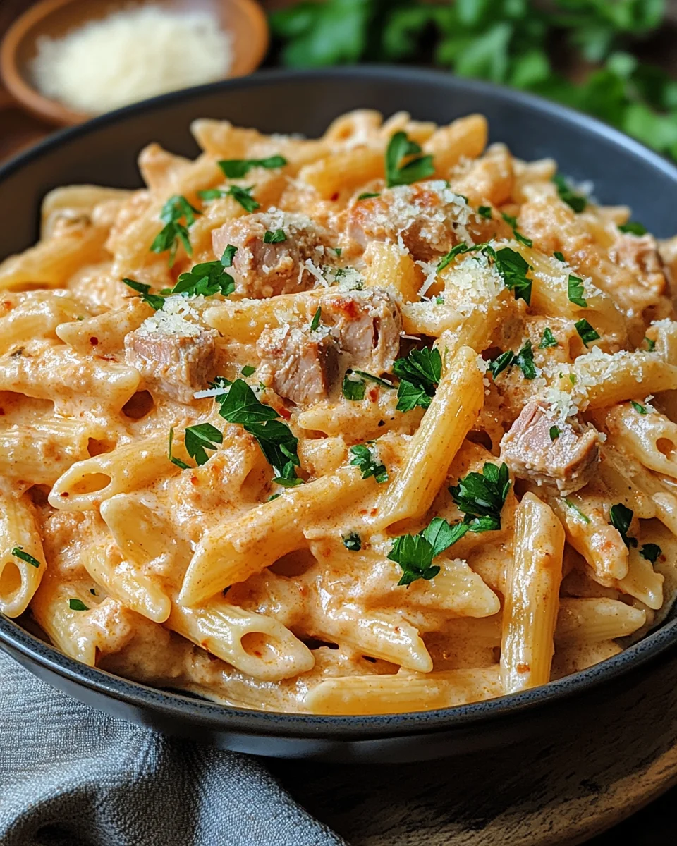 Cremige One Pot Pasta mit Thunfisch