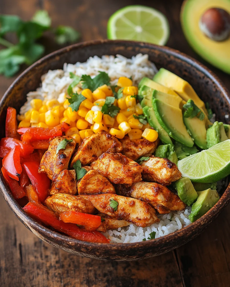 Fajita-Huhn-Burrito-Schüssel