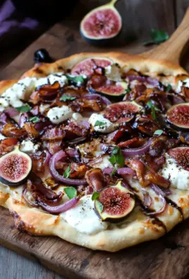 Feigen-Bacon-Pizza mit karamellisierten Zwiebeln und Balsamico