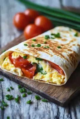 Frühstückswrap mit Ei, Käse und Tomaten 17 Frühstückswrap mit Ei, Käse und Tomaten