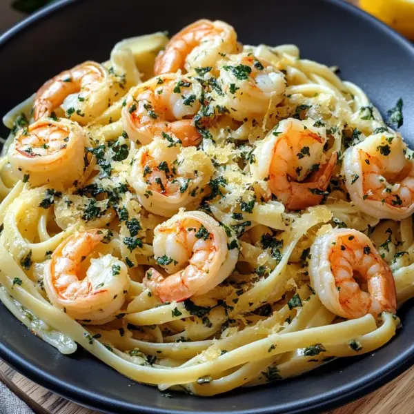 Garnelen Pasta mit Kräuterbutter und Knoblauch