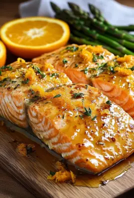 Gebackener Orangen-Lachs mit Honig-Senf-Glasur