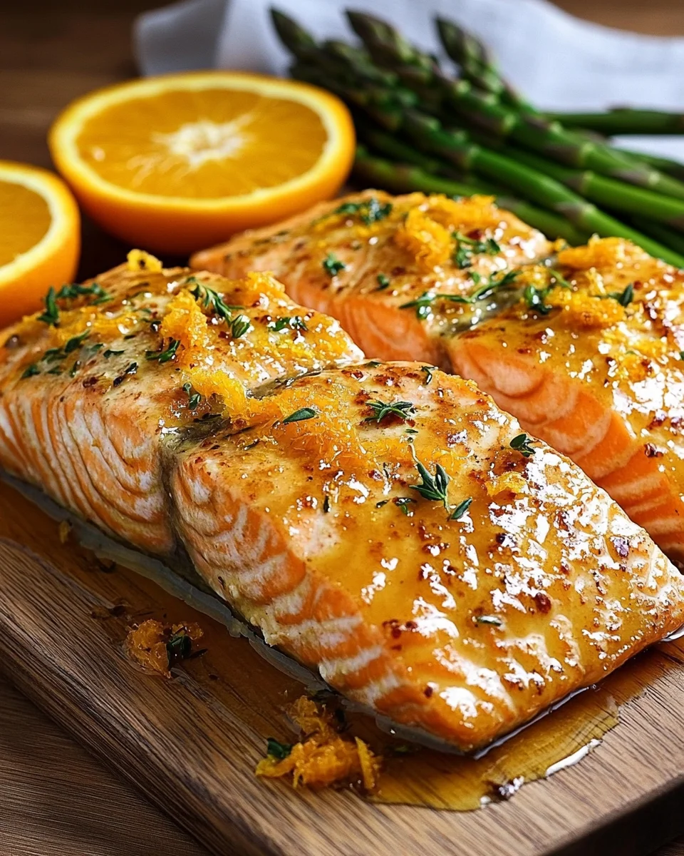 Gebackener Orangen-Lachs mit Honig-Senf-Glasur