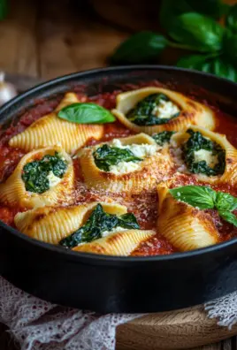Gefüllte Muschelnudeln mit Ricotta und Spinat