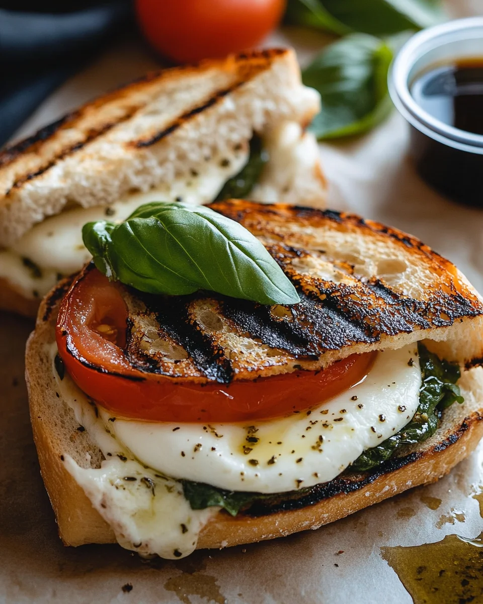 Gegrilltes Mozzarella-Sandwich