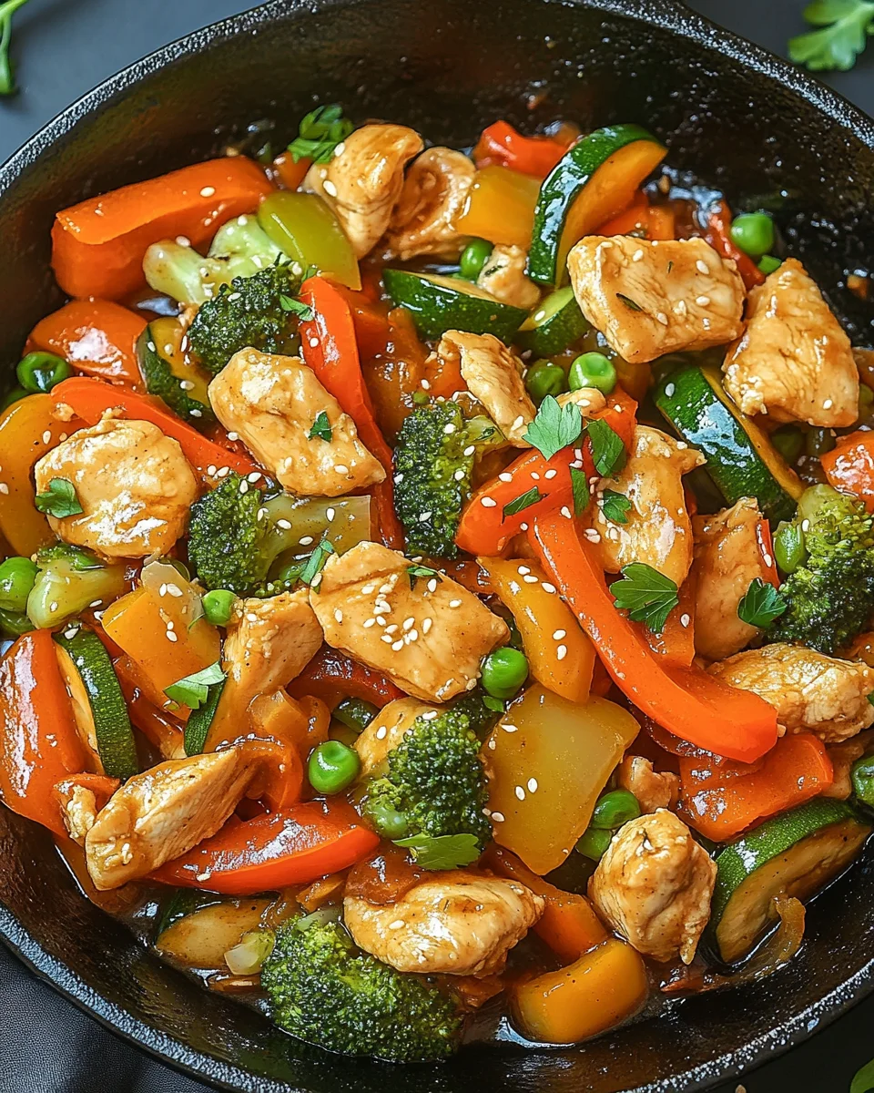 Gem&uuml;sepfanne mit H&auml;hnchen