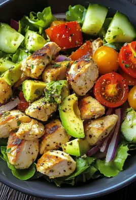 Gesunder Avocado Hähnchen Salat