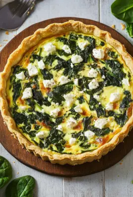 Herzhafte Quiche mit Spinat und Feta