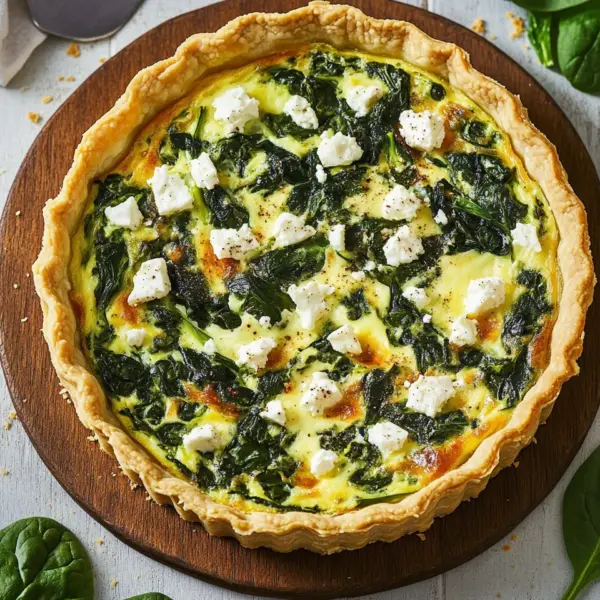 Herzhafte Quiche mit Spinat und Feta