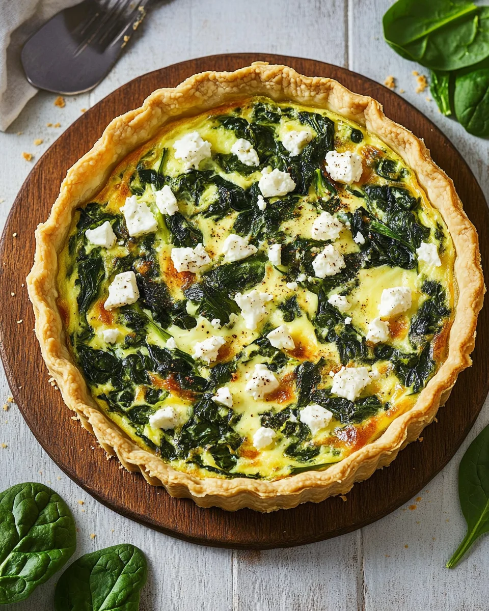 Herzhafte Quiche mit Spinat und Feta