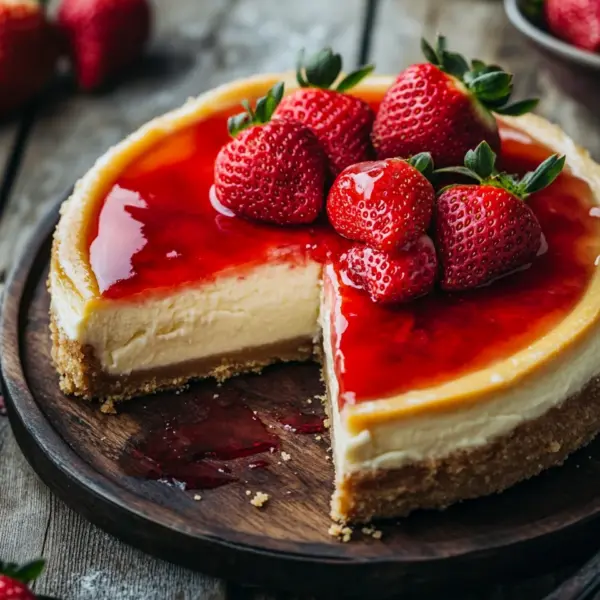Käsekuchen mit Erdbeeren