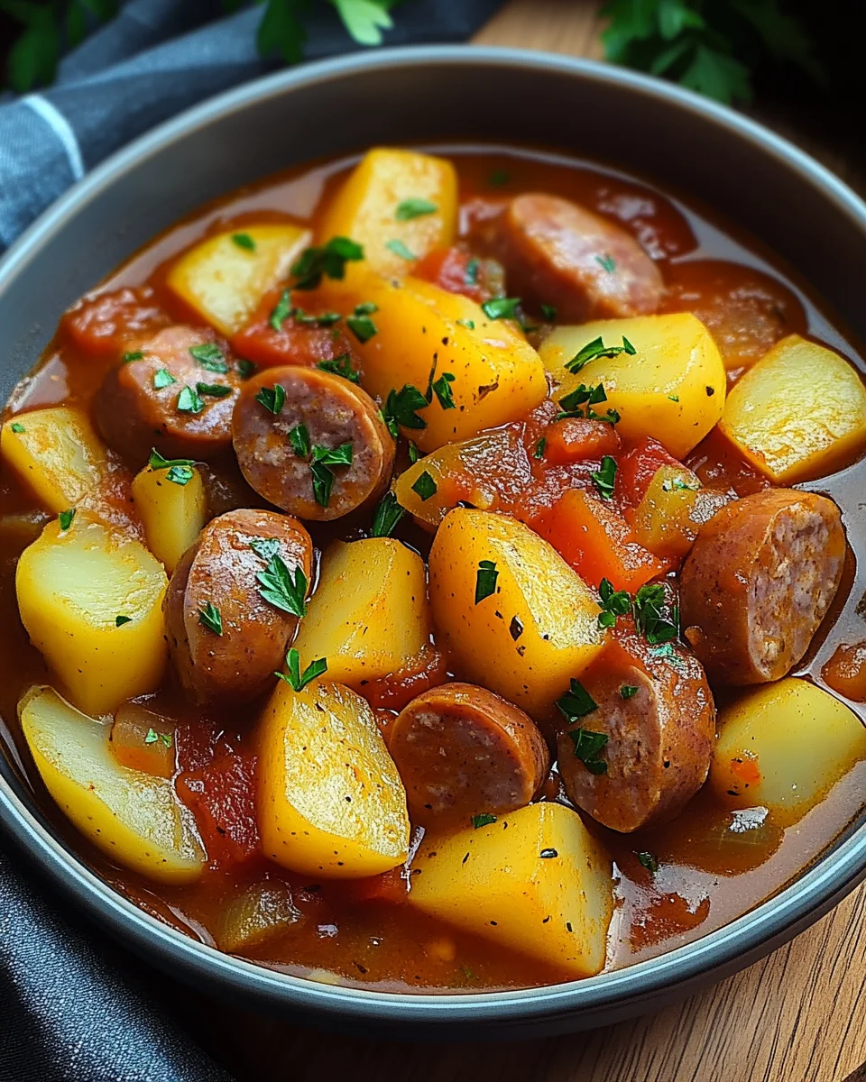 Kartoffelgulasch mit W&uuml;rstchen