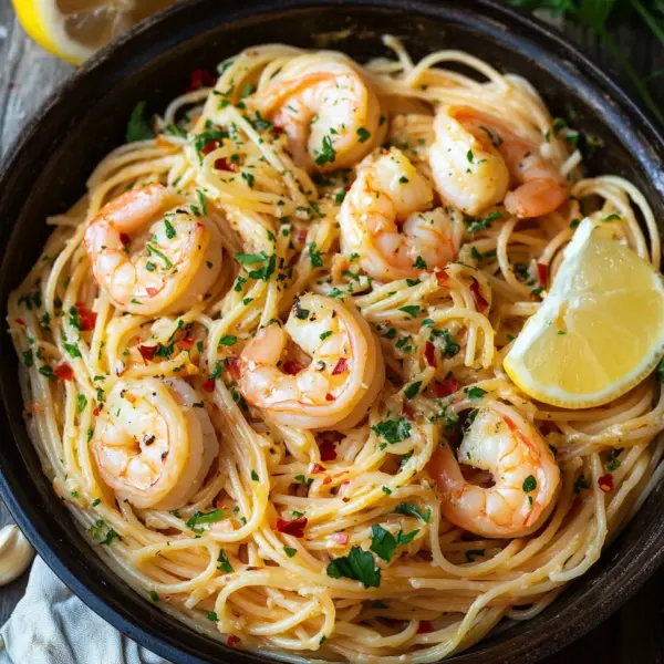 Knoblauch-Butter-Shrimp Pasta