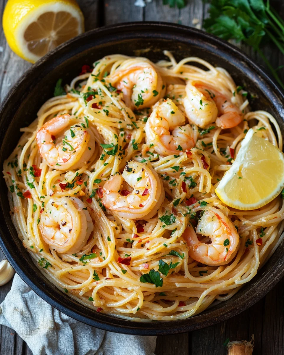 Knoblauch-Butter-Shrimp Pasta