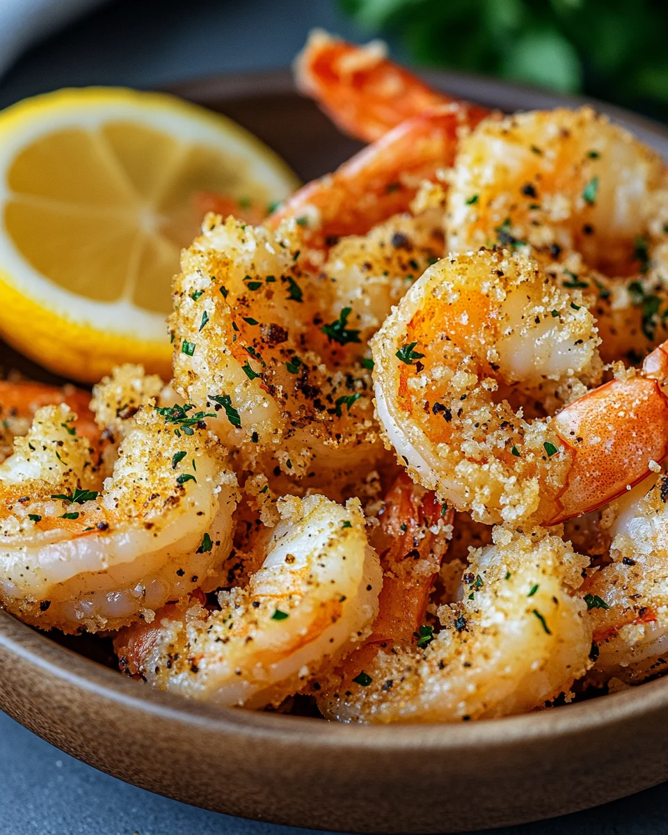 Knoblauch Parmesan Garnelen aus der Hei&szlig;luftfritteuse