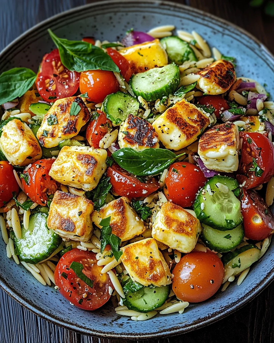 Kritharaki-Salat mit Halloumi-Croutons 22 Kritharaki-Salat