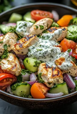 Mediterrane Köstlichkeit Tzatziki Hähnchensalat
