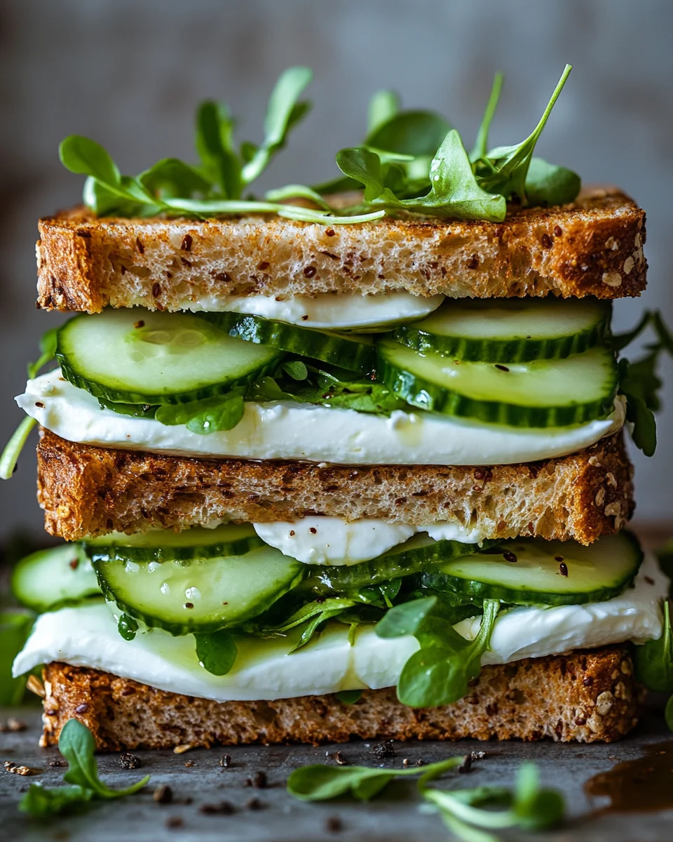 Mozzarella-Gurken-Sandwich