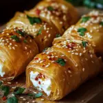 Ofen-gebackene Feta-Rollen mit Chili-Honig