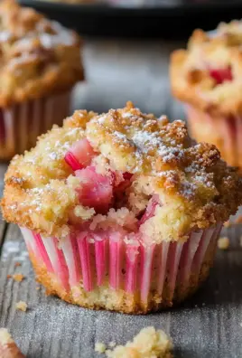 Rhabarber-Muffins mit Vanillestreuseln