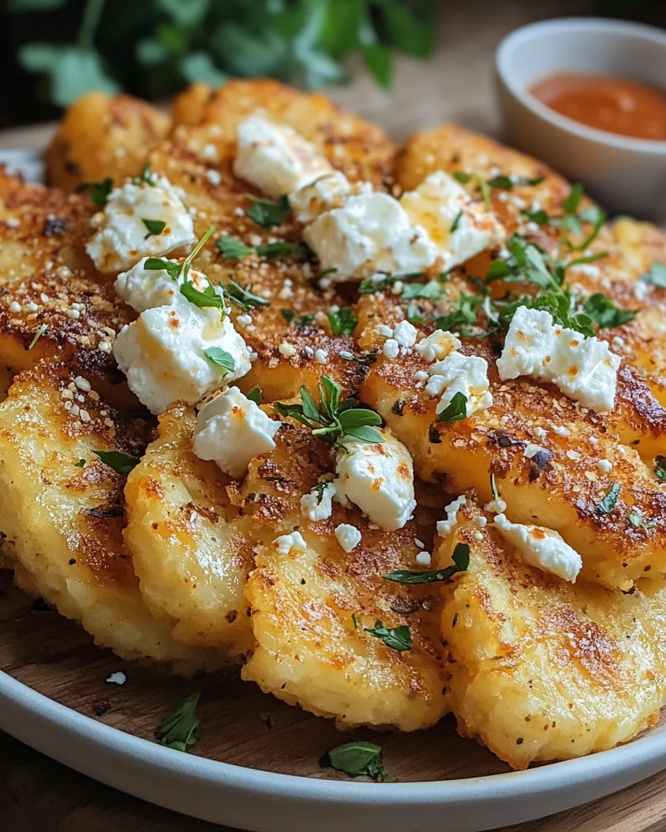 Röstiecken mit Feta überbacken