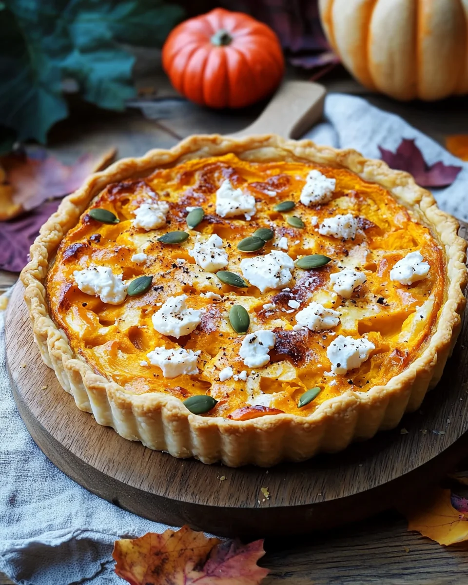 Saftige K&uuml;rbis-Quiche mit Feta