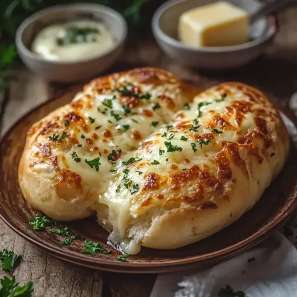 Speck & Käse Brötchen mit Knoblauchbutter