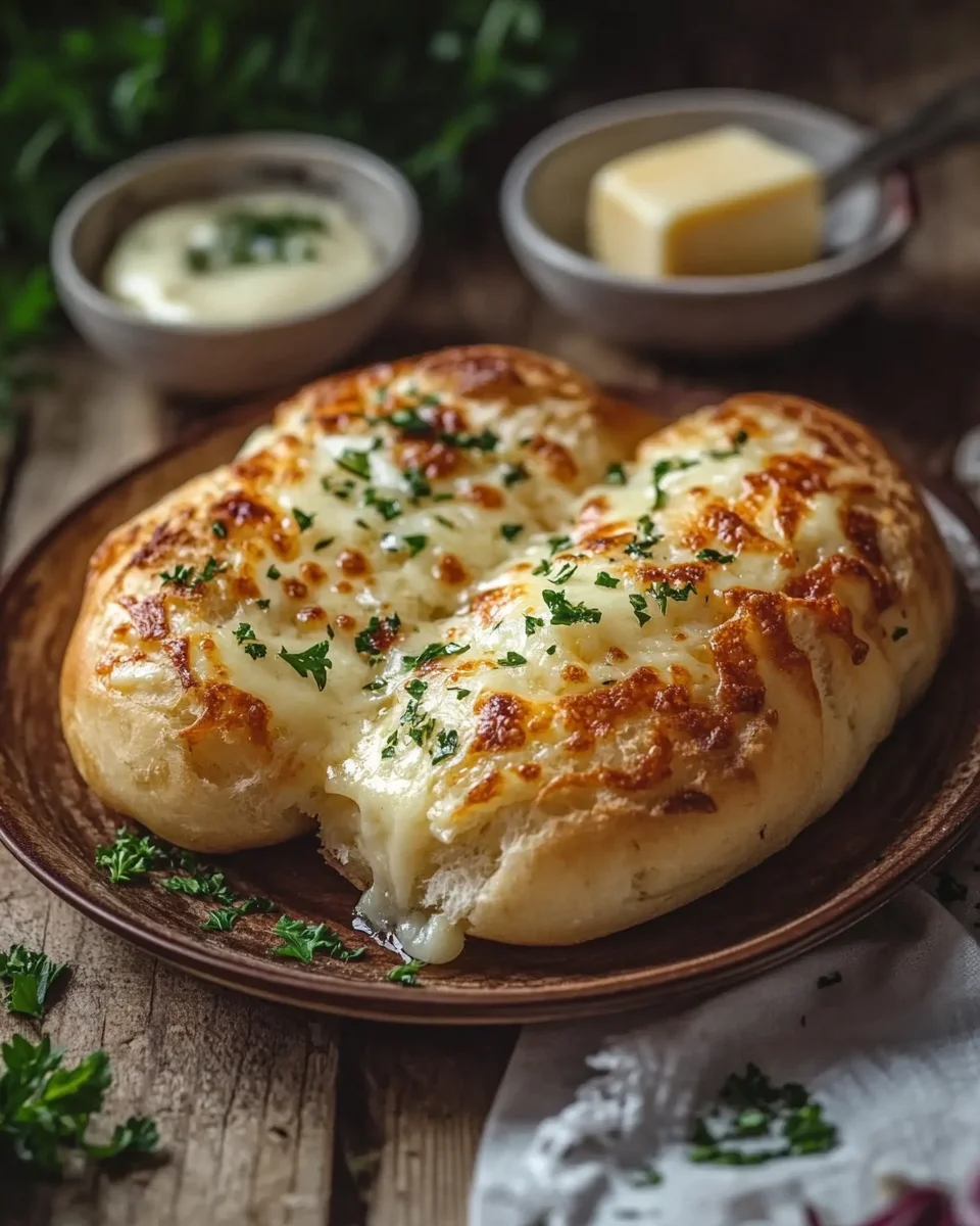 Speck & Käse Brötchen mit Knoblauchbutter