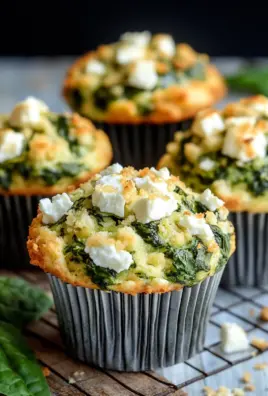 Spinat-Feta-Muffins mit doppelt Käse und Crunch