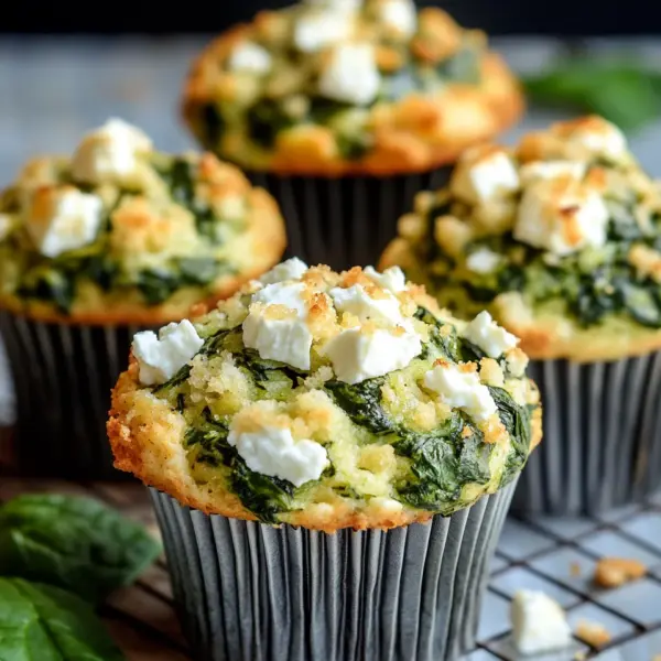 Spinat-Feta-Muffins mit doppelt Käse und Crunch