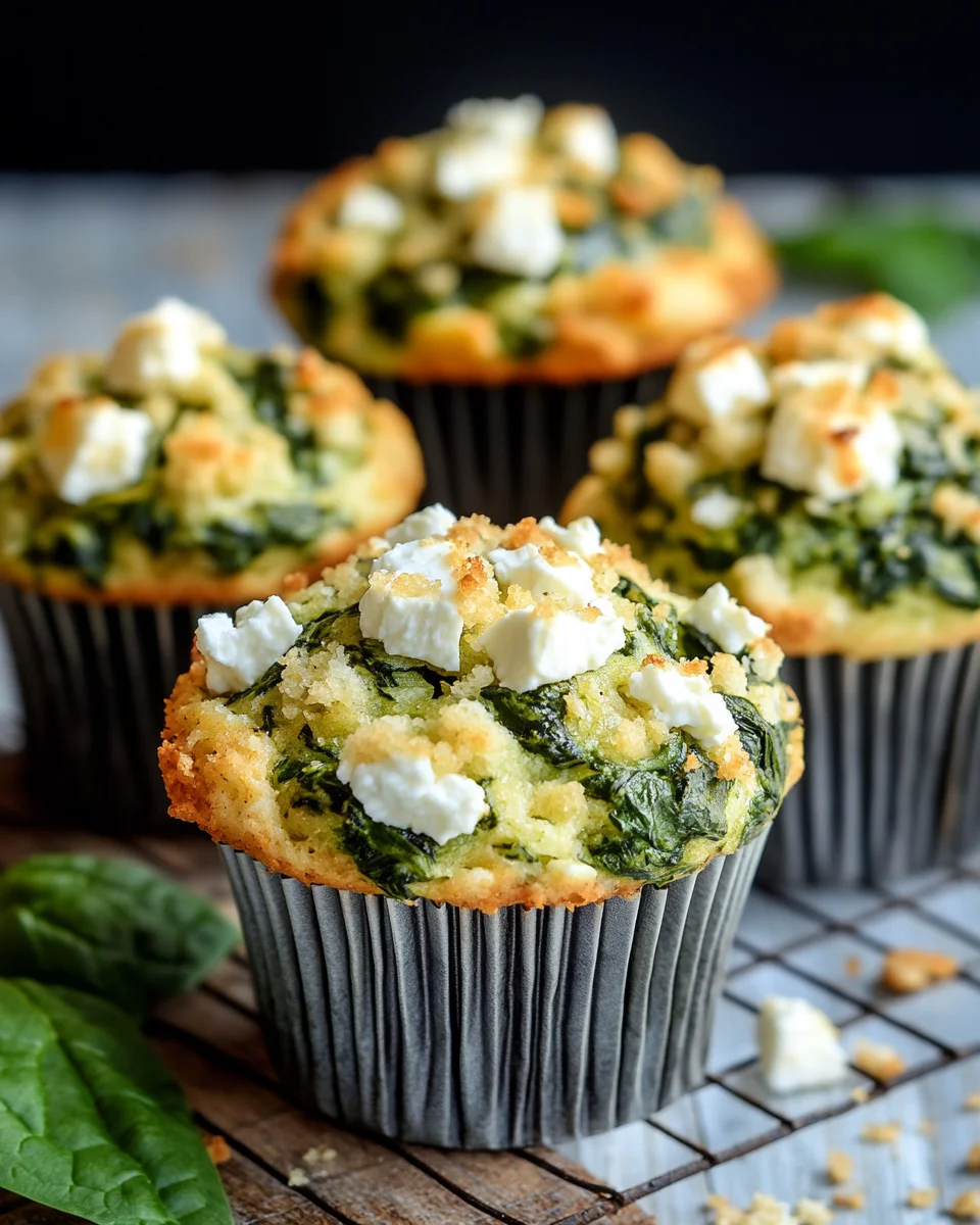 Spinat-Feta-Muffins mit doppelt Käse und Crunch