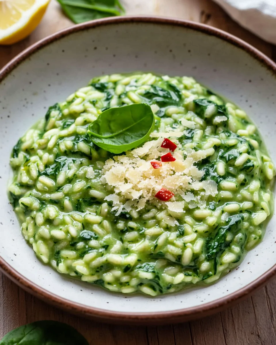 Spinat Risotto mit frischen Kräutern 20 Spinat