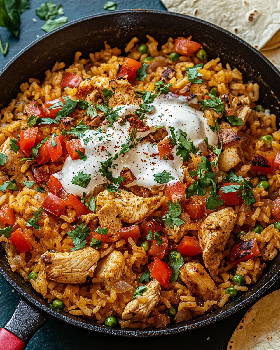 Taco-Pfanne mit Huhn und Reis