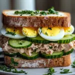 Thunfisch Sandwich mit Ei und Gurke
