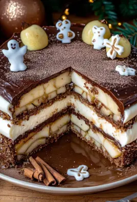 Weihnachtstorte mit Äpfeln und Schokolade