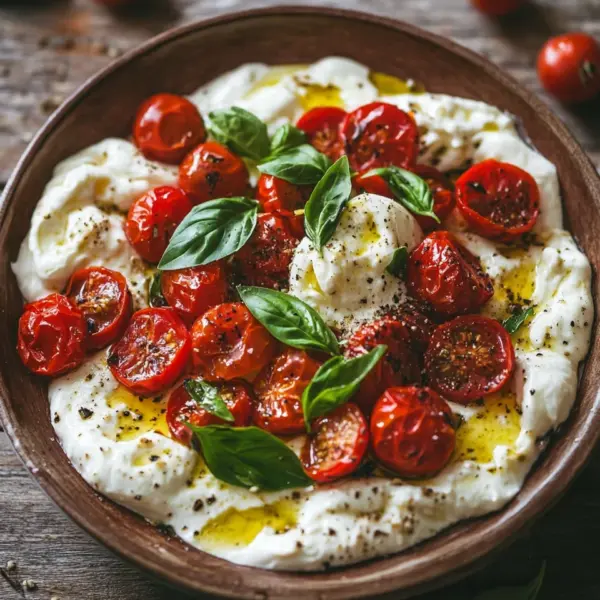 Burrata Pasta mit Tomaten aus dem Ofen