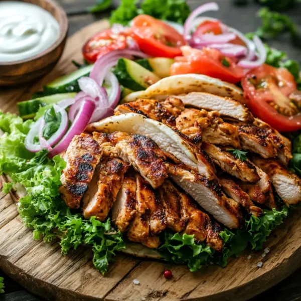 Geröstetes Hähnchen Shawarma Gyros