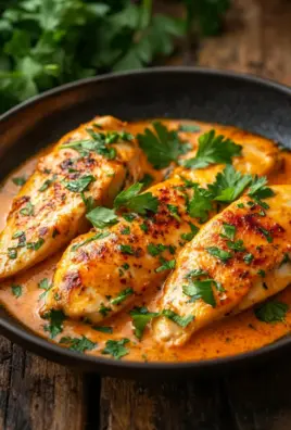 Hähnchenfilets mit einer Ajvar-Schmandsauce 30 Hähnchenfilets mit einer Ajvar-Schmandsauce