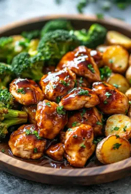 Honey-Garlic Chicken with Broccoli and Potatoes
