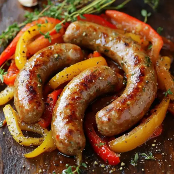 Italienische Wurst mit Paprika und Zwiebeln