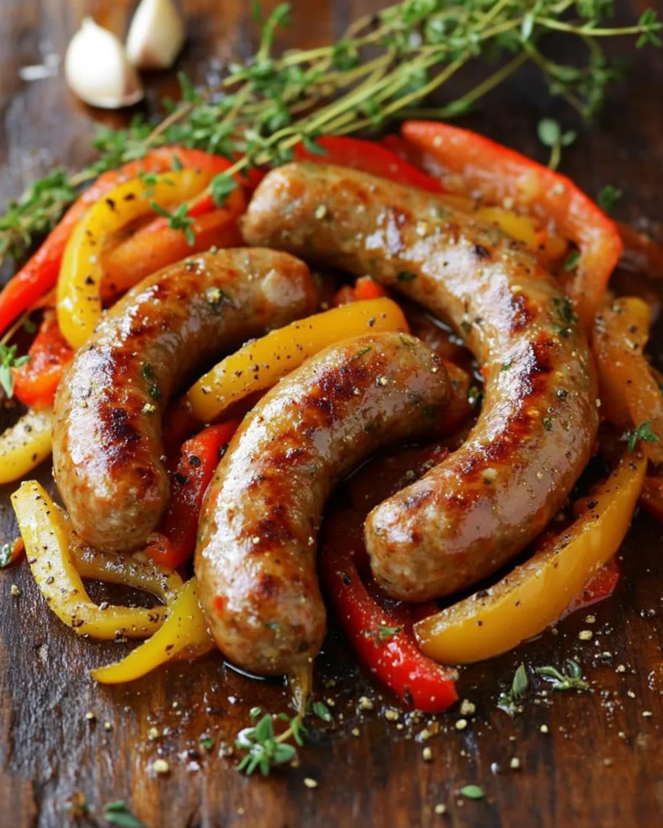 Italienische Wurst mit Paprika und Zwiebeln