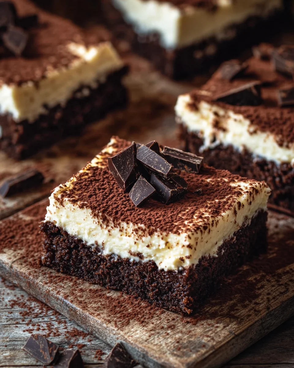 K&auml;sekuchen Brownies mit Frischk&auml;se und Schokolade