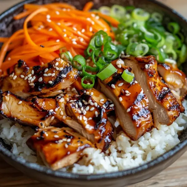 Koreanischer Reis Hähnchen Bowl