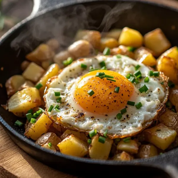 Leberkäse-Kartoffel-Pfanne mit Spiegelei von FrlM