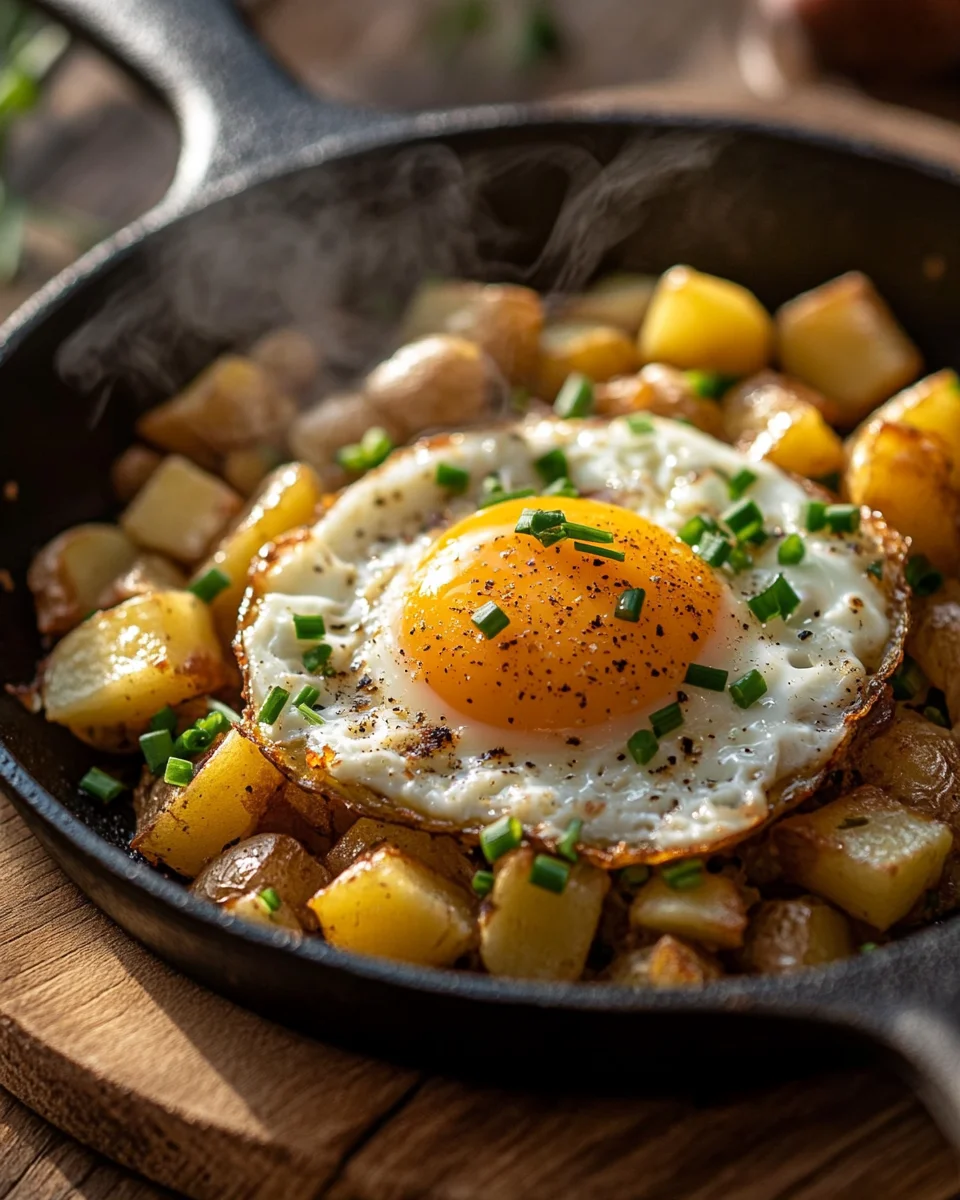Leberkäse-Kartoffel-Pfanne mit Spiegelei von FrlM