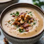 Maronensuppe mit karamellisierten N&uuml;ssen und Speck